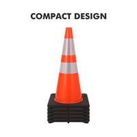 Garvee 6 Pack 28 inch Traffic Safety Cones, PVC Safety Traffic Cone with Reflective Collar, Orange Traffic Cones for Traffic Control, Driving Training, Parking Lots