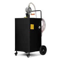 Garvee 50 Gallon Fuel Caddy With 4 Wheels & Manual Transfer Pump, Gasoline Diesel Fuel Can For Cars, Lawn Mowers, Boats, Portable, UV-Resistant, Black