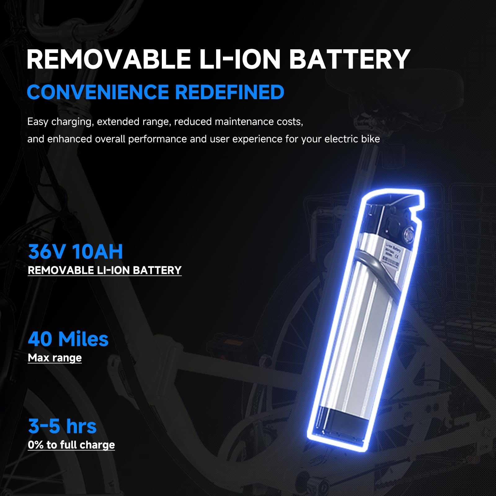 Garvee 26 Inch Adult 3 Wheel Electric Tricycle with Basket, Fat Tires,7 Speeds,350W Powerful Motor, 36V 10Ah Removable Battery - Beige