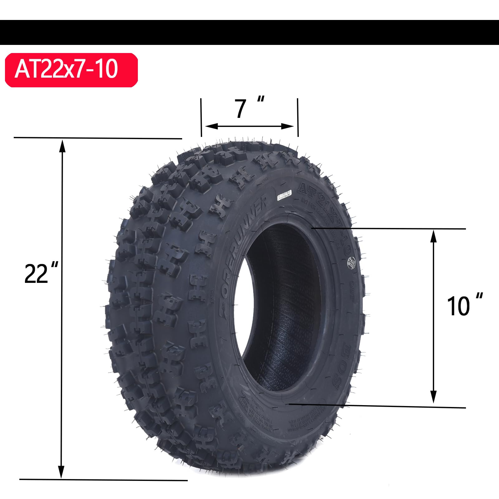 Garvee Set Of 2 All Terrain All-Season ATV/UTV Tire AT22x7-10-6PR TL EOS