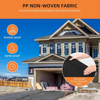 Garvee 3ft x 100ft 8oz Geotextile Landscape Fabric - PP Drainage with 350N Tensile Strength & 440N Load Capacity for Driveway Stabilization & Erosion Control