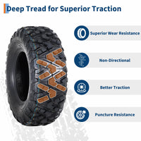 Garvee 27x9-14 ATV Tires (Set of 2) - 6PR Tubeless Heavy-Duty All-Terrain Tires for ATV/UTV, Ideal for Mud, Sand, Dirt, Snow, & Off-Road