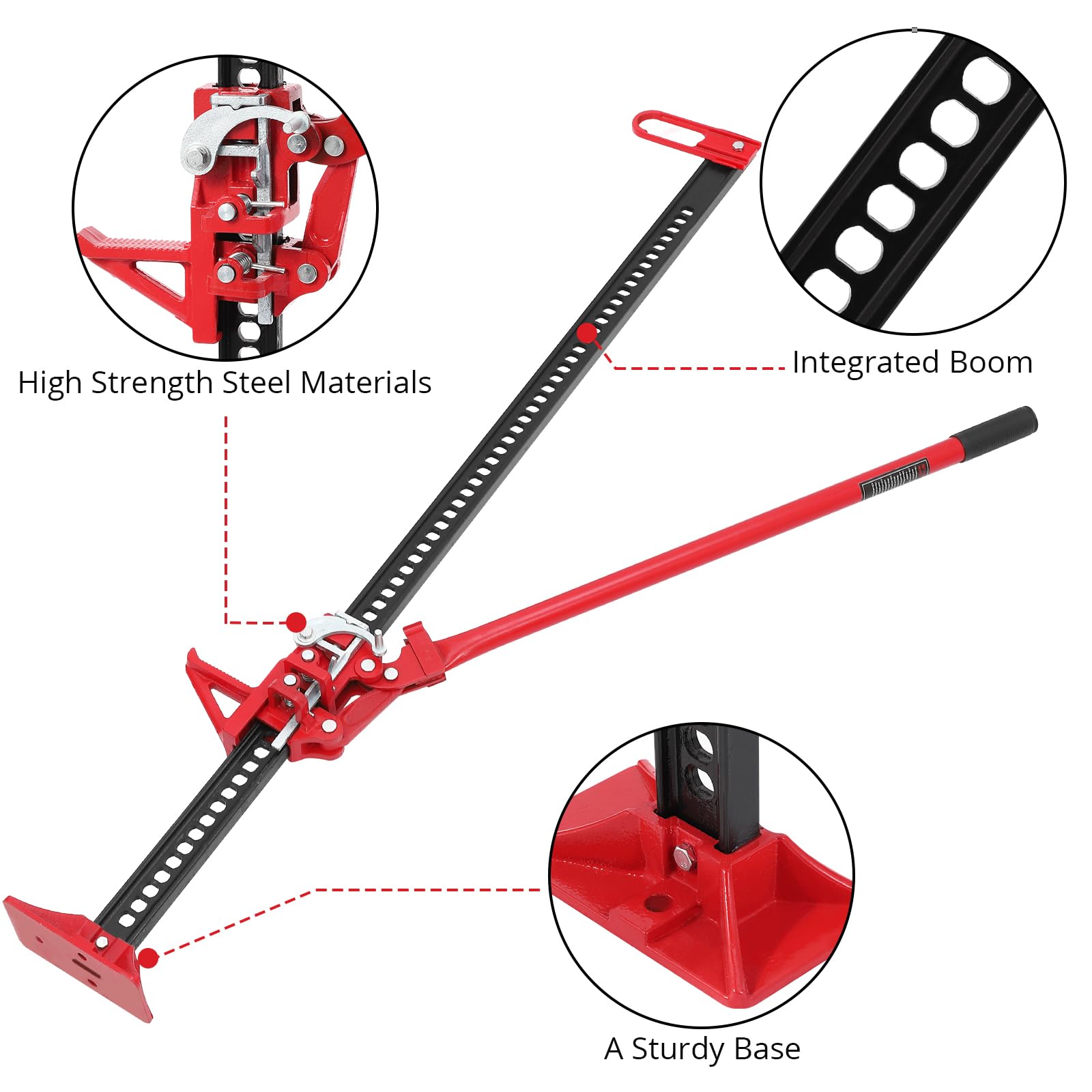 Garvee 60" High Lift Farm Jack 7000lb Capacity Ratcheting Mechanism High-Strength Steel Rust-Resistant Multi-Tool Off-Road Utility