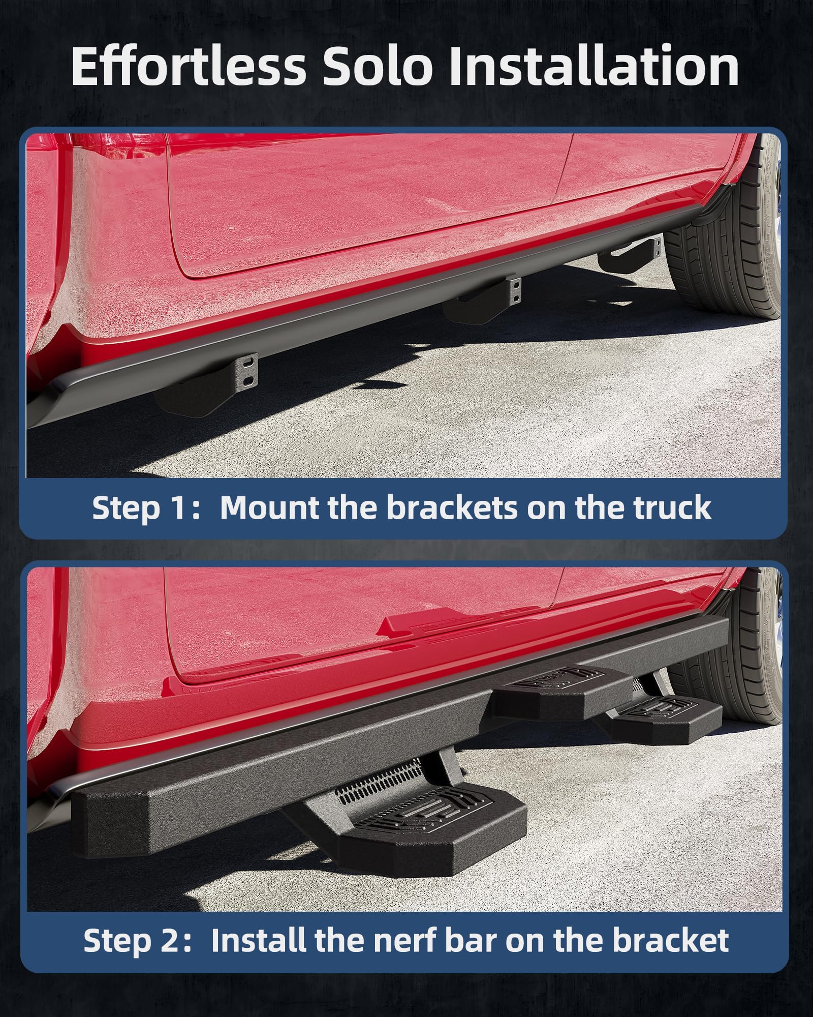 Garvee Running Boards Compatible with 2019-2025 Dodge Ram 1500  (Exclude 2019-2025 Ram 1500 Classic) Crew Cab Nerf Bars Side Steps for Ram 1500 2019-2025