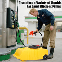 Garvee  14 Gallon Portable Fuel Caddy, Marine Gas Tank with Fuel Gauge, I-Shaped Handle, and 10FT Hose, Perfect for Boats, Outboard Engines, Yachts, Fishing, Mowers, ATVs, Farm, and Home Use, Yellow