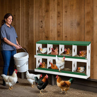 Garvee 8 Compartments Metal Chicken Nesting Boxes, Nesting Boxes, Chicken Laying Box with Roll Out Egg Collection with Vented Holes