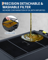 Garvee 20GAL Oil Drain Pan with 12V 180W Electric Pump, Metal Cart, 8FT Hose, Folding Handle, Wheels, for Cars SUVs Trucks Buses RVs, Black