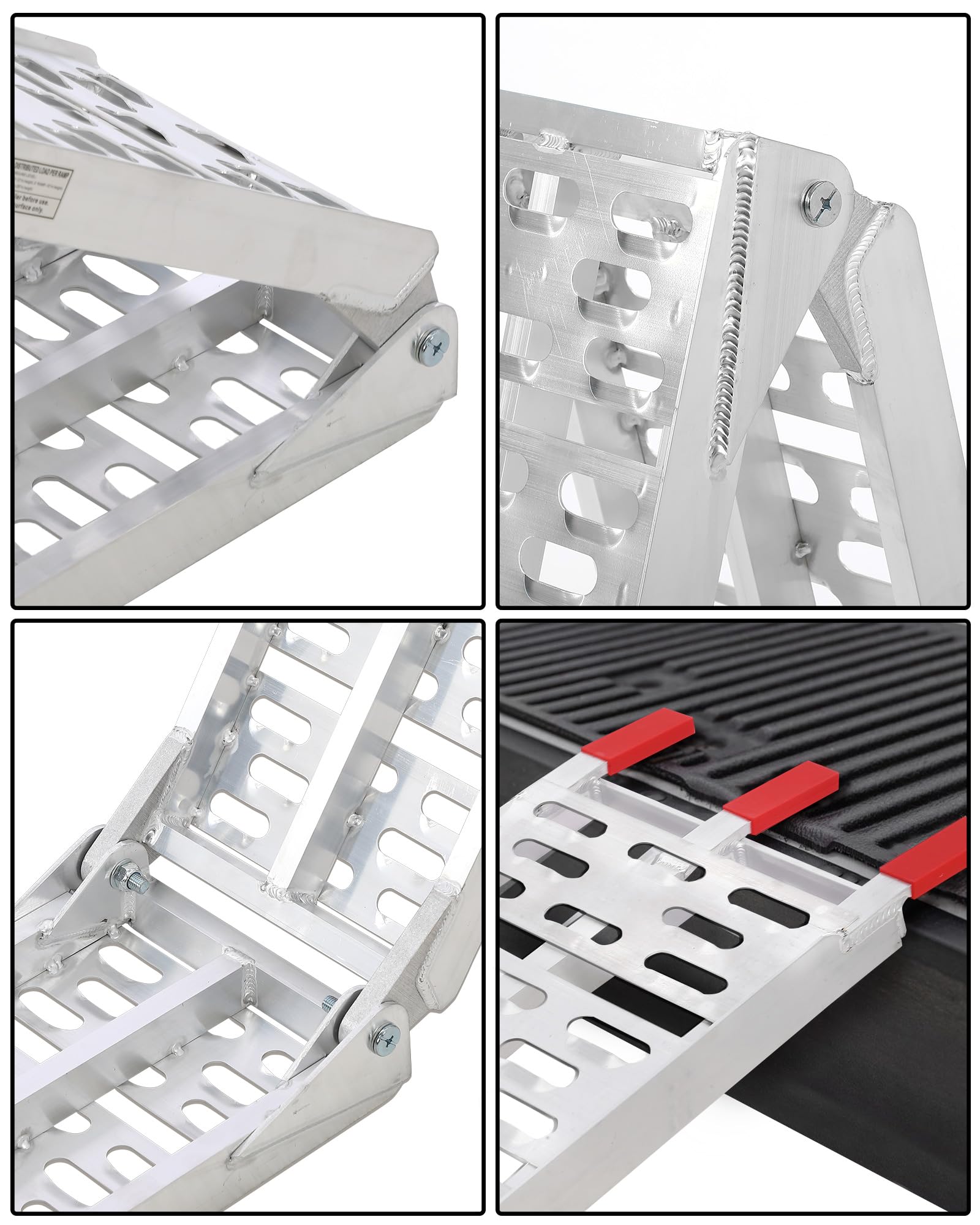 Garvee Folding Loading Ramp, 750 lbs Capacity, Aluminum Portable ATV UTV Ramp Motorcycle Ramp for Dirt Bikes, Carts, Lawn Mowers, Snow Blowers