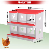 Garvee 6 Compartments Metal Chicken Nesting Boxes, Nesting Boxes, Chicken Laying Box with Roll Out Egg Collection with Vented Holes
