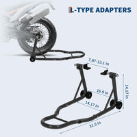 Garvee Motorcycle Stand Lift 900Lbs Capacity Adjustable Front & Rear Combo Steel Frame Powder-Coated Durable Universal Fit Maintenance Use