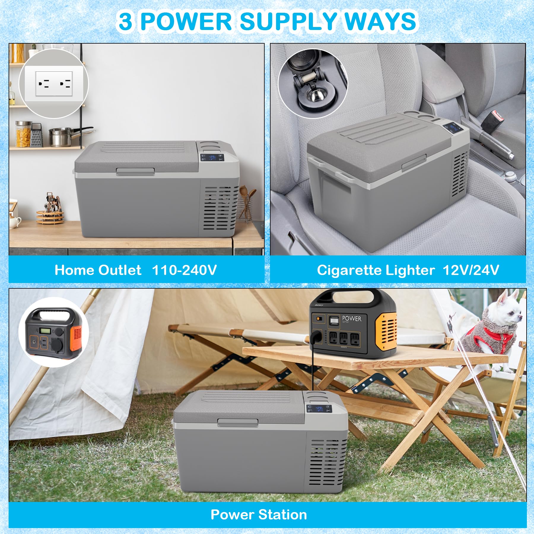 Garvee 15600mAh Portable Cooler Battery 5-18H Car Refrigerator Battery Lithium Polymer Batteries for Car Fridge Camping & RV Grey ‎‎‎Enclosure