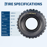 Garvee 18x9.5-8 Sport-Racing ATV Tires, 4 PR Tubeless Off-Road Tires, Knobby Tread, Durable Heavy-Duty, Mud Trail, Black, Set of 2