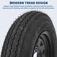 Garvee 2-Pack Trailer Tire On Rim 5.30-12 5 Lug 4.5" PCD Load Range C Black - Durable Heavy-Duty Trailer Tires & Wheels