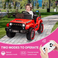 Garvee Ride - P Series: 12V Kids Ride-On Truck For Age 3+, Remote Control, LED, Music, 3 Speeds - Red