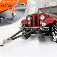 Garvee Tow Bar for Vehicles, 5000 lbs Capacity Adjustable Towing Bar with Bumper Mount, 2 Chains, and Universal Coupler for 2-Inch Ball Hitch, Fits Jeeps, Trucks, SUVs, RVs, Boats, and Trailers