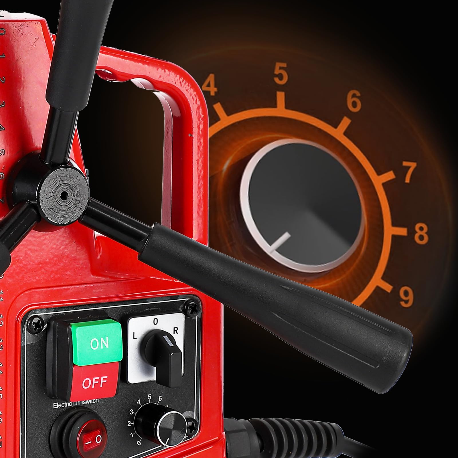 Garvee Magnetic Drill, 1300W 1.57" Boring Diameter, 2922lbf/13000N Portable Electric Mag Drill Press with Double Dovetail Rail, 810 RPM Variable Speed Drilling Machine