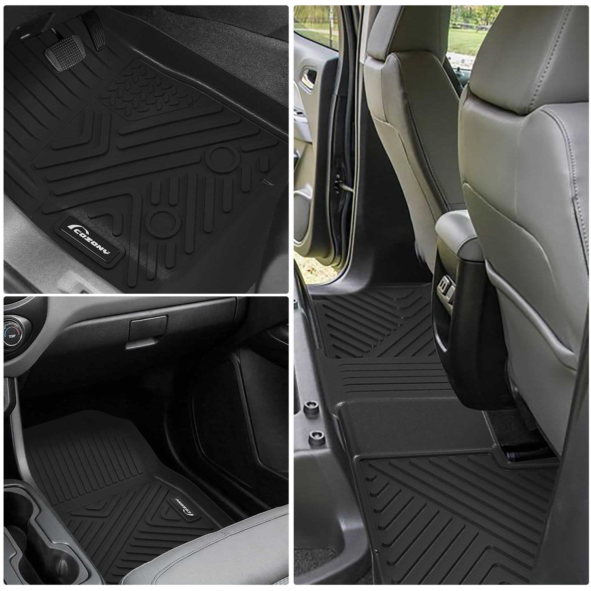 Garvee Floor Mats Compatible with Colorado Crew Cab 2015-2022 Accessories, All-Weather Protection Custom Fit Floor Liners, Odorless TPE 1st/2nd Row Floor Mat, Black