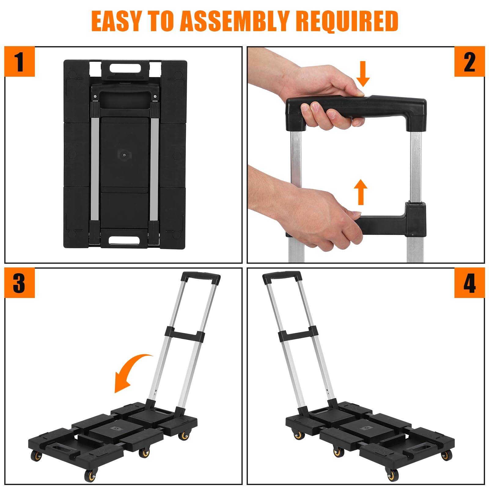 Garvee Folding Stroller - 176 lbs. Weight Capacity, Plastic Floor, 6 Wheels, Adjustable Handle, Foldable Stroller