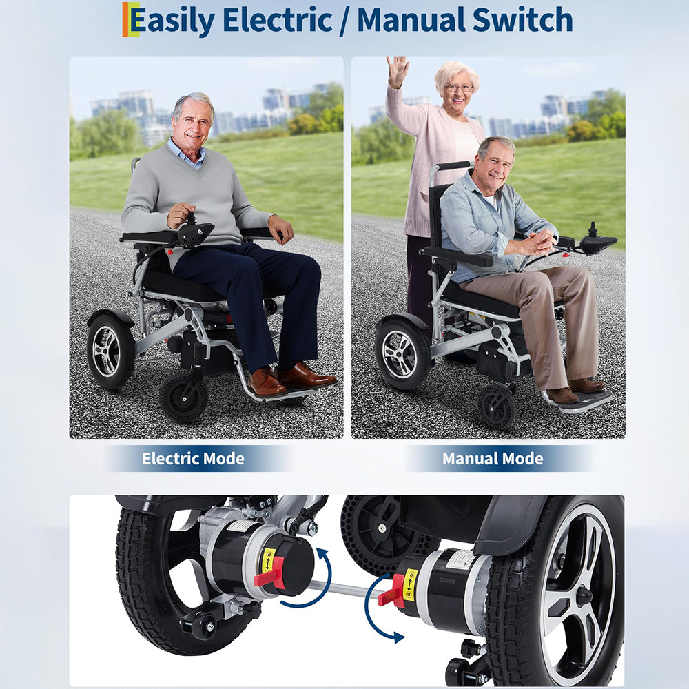 GARVEE 330 lb Capacity Electric Wheelchair for Adults – 30 Mile Battery Range, Foldable Lightweight Design, All-Terrain Mobility Chair