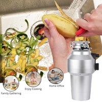 Garvee 3/4HP Garbage Disposal, Sink Garbage Disposal With Air Switch, Continuous Feed Food Waste Disposer Cleaner With 14 In Power Cord, 560W 4200r/Min,Rose Gold