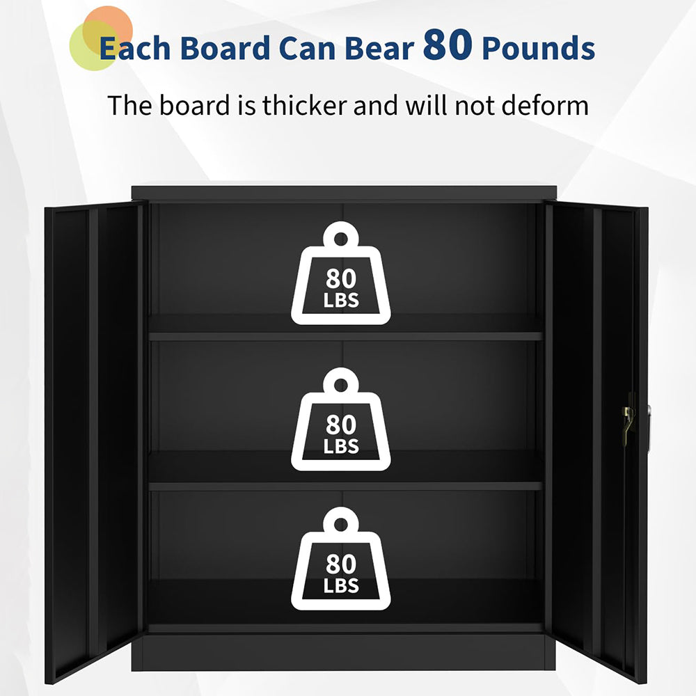 Garvee Mobile Tool Chest Cabinet with 2 Drawers & Pegboard, Heavy Duty Steel, Adjustable Shelves, Casters & Handle, Garage Workshop Workbench