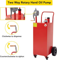 Garvee 35 Gallon Fuel Caddy with 4 Wheels, Manual Rotary Pump, Polyethylene, UV & Corrosion Resistant, Side Hook, Portable for Cars & Boats