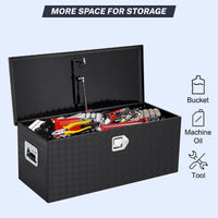 Garvee 48"X15"X15" Aluminum Truck Tool Box for Pickup Truck Bed RV Toolbox, Heavy Duty Tool Storage Box, Waterproof Storage Organizer Chest with Handle and Lock,  Black -No Sliding Box