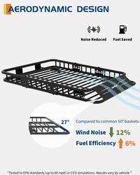 Garvee Spider 64"x 39"x 6" Roof Rack Basket Rooftop Cargo Carrier with Extension Black Car Top Luggage Holder Universal for SUV Cars