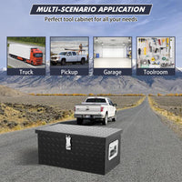 Garvee 20 Inch Aluminum Diamond Plate Tool Box With Lock and Keys, Heavy Duty Waterproof Truck Storage Organizer Chest for Pick Up Truck Bed, Rv Trailer/Van With Side Handle