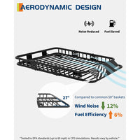 Garvee 46" x 36" Universal Roof Rack Carrier Basket, 200 LBS Capacity Rooftop Cargo Rack, Car Top Luggage Holder Basket Heavy Duty for SUVs, Trucks, Vehicles