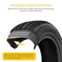 Garvee 5.30-12 Trailer Tires, 2 Pack, Load Range C 6PLY, Max Load 475 LBS @ 80 PSI, Tread Depth 6mm, Spoke Wheel,Suitable for All Kinds of Small and Light Trailers