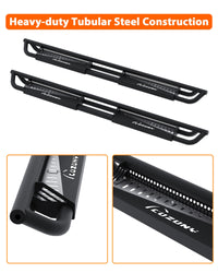 Garvee 6" Drop Running Boards, Black Powder Coated Side Step Bars, Fits 2018-2025 Jeep Wrangler JL 4 Door