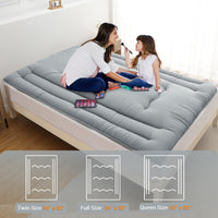 Garvee Futon Mattress Twin Size, Japanese Floor Mattress Foldable Tatami Mat, Roll Up Floor Bed Mattress Kids Floor Play Mat, Japanese Floor Bed for Dorm House Guest, Light Grey