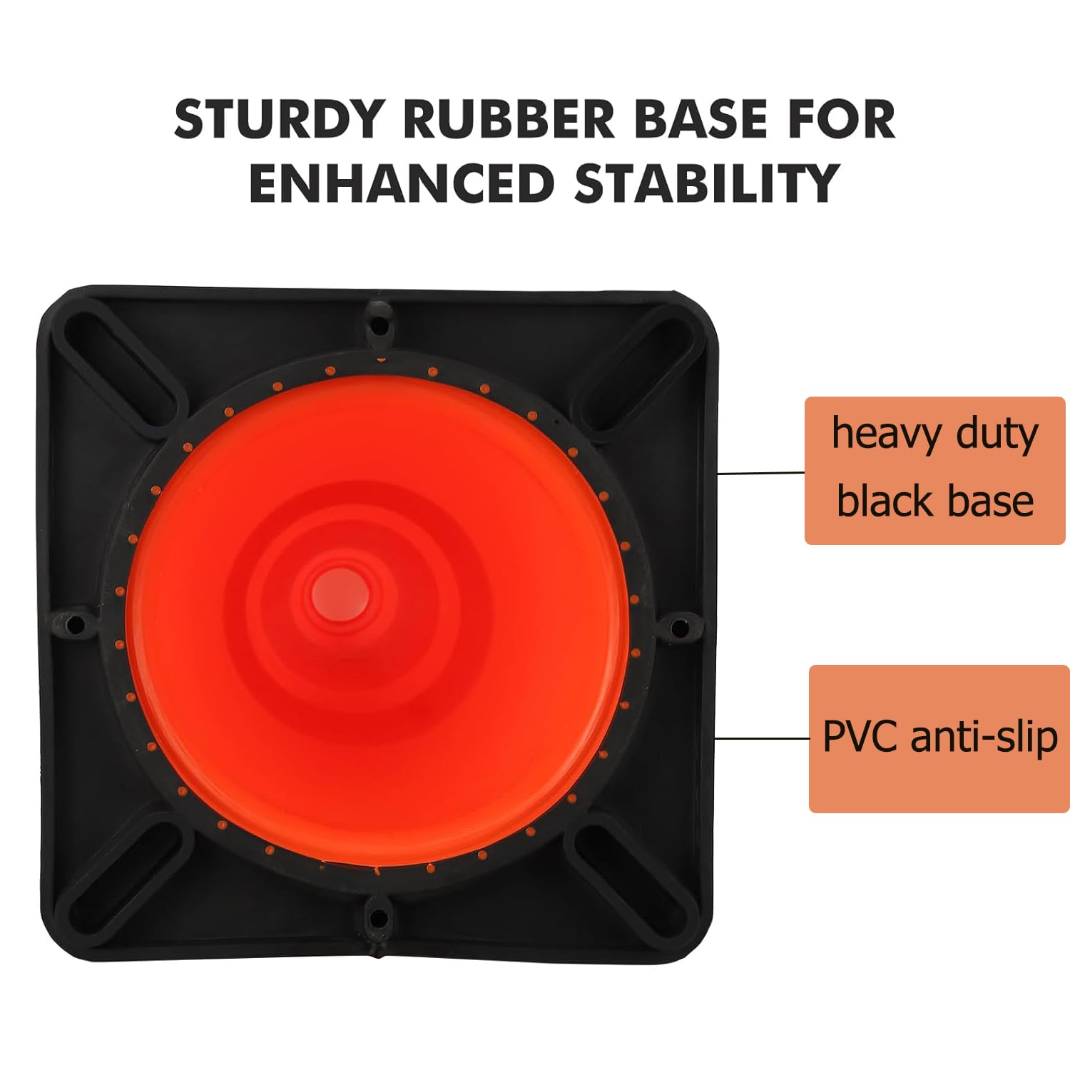 Garvee 6 Pack 28 inch Traffic Safety Cones, PVC Safety Traffic Cone with Reflective Collar, Orange Traffic Cones for Traffic Control, Driving Training, Parking Lots