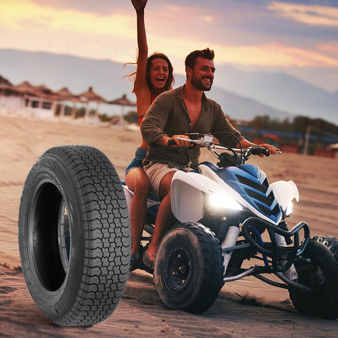 Garvee ST205/75D14 Trailer Tires, 6PR Load Range C, 14in Fuel-saving Designed Trailer Tires 205 75 14 for Travel/Camper/Landscape/Cargo/Utility/Boat/Horse/Farm/Hauler Trailer