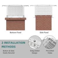 Garvee Chimney Cap, 12x12 Inches Square Chimney Cover, Stainless Steel Fireplace Chimney Caps with Adjustable Bottom, Mesh Covers for Outside Existing Clay Flue, Silver