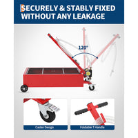 Garvee Low Profile Oil Drain Pan 25-Gallon with 180W 12V Electric Pump, Carbon Steel, Folding Handle & 8FT Hose for Cars, SUVs, Trucks