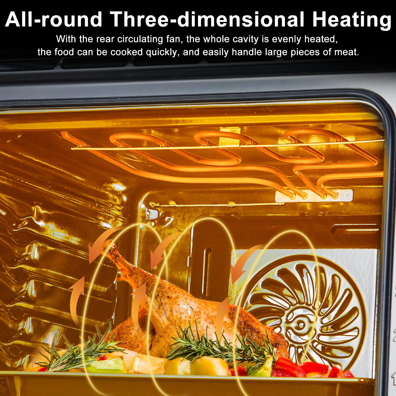 Garvee 24 Inch 70L Single Wall Oven with 5 Modes, 3000W Built-In Wall Oven with 25 Cu.Ft. Capacity, Mechanical Knobs
