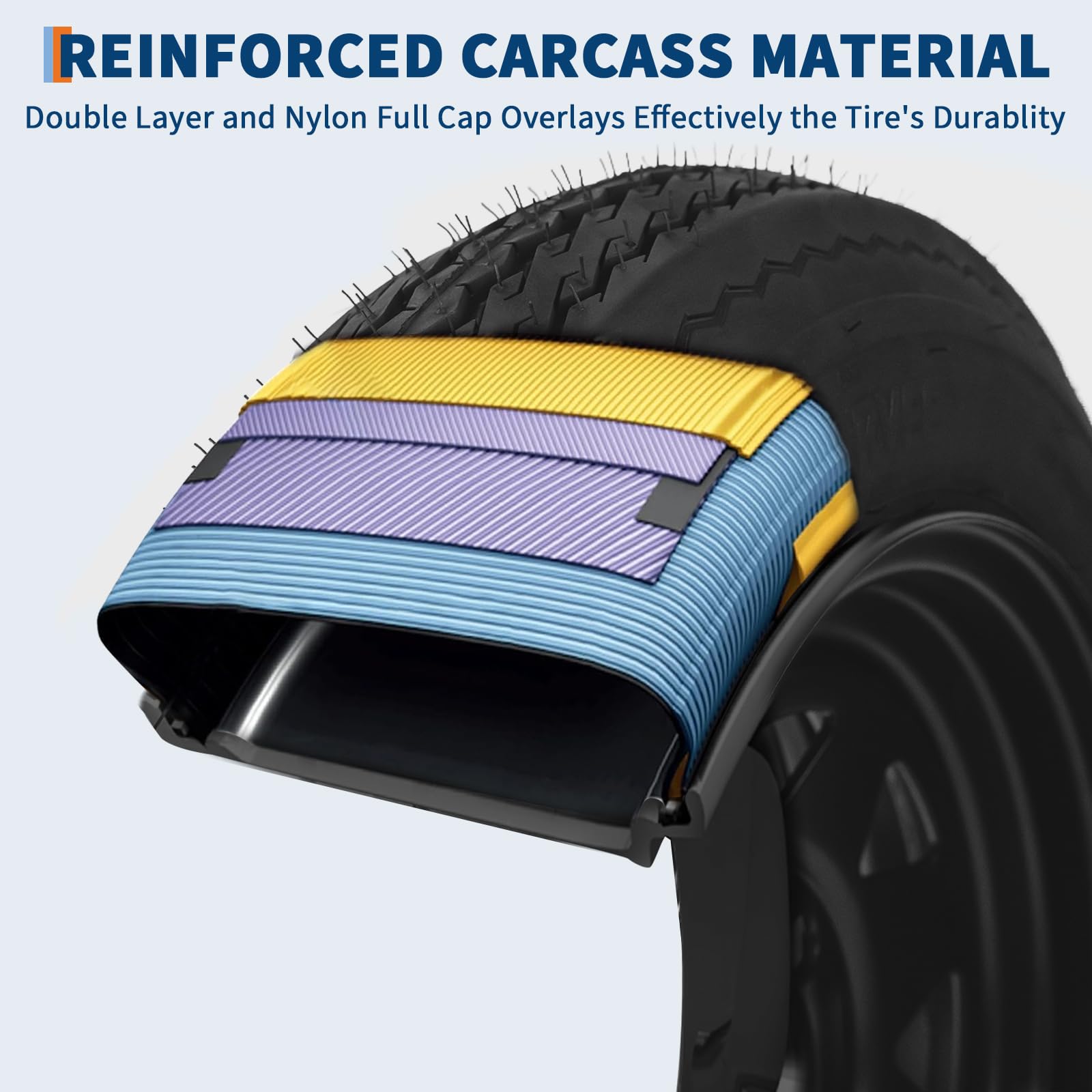 Garvee 2-Pack Trailer Tire On Rim 5.30-12 5 Lug 4.5" PCD Load Range C Black - Durable Heavy-Duty Trailer Tires & Wheels