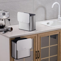 Garvee 1.3Gallon/5L Stainless Steel Hanging Trash Can with Inner Bucket And Charcoal Filter for Counter Top & Under Sink Bathroom Bedroom Cupboard