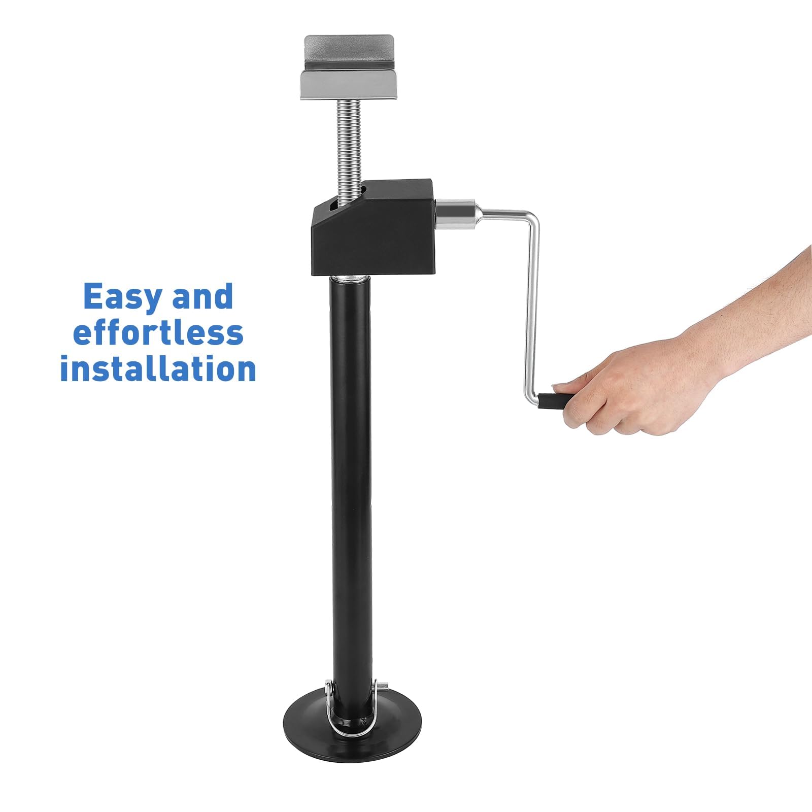 Garvee RV Stabilizer Jacks – Electric Trailer Jack Set (Supports 5000 lbs) with Flat Top Support Blocks, Adjustable 21.06"-49", Heavy-Duty Camper Stabilizer (Set of 4)