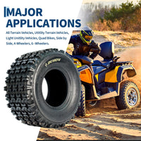 Garvee 18x9.5-8 Sport-Racing ATV Tires, 4 PR Tubeless Off-Road Tires, Knobby Tread, Durable Heavy-Duty, Mud Trail, Black, Set of 2