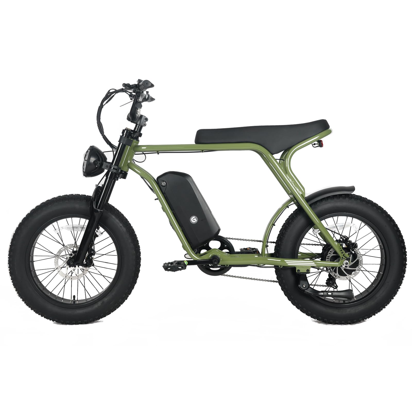 Garvee Electric Mountain Bike for Adults 20" x 4.0 Fat Tire, E-Bike 750W Motor 48V 15.6Ah Removable Battery, Max Speed 40MPH, Shi mano 7-Speed Adult Electric Bicycle for Off-Road Adventures, Green