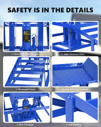 Garvee Hydraulic Car Ramps - 5T/11,000 lbs Heavy-Duty Steel, Adjustable Height 9.3"-14", Low-Profile, Anti-Slip Design for Garage Repair, 2 Pack, Blue