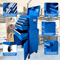 Garvee 20 Inch Heavy-Duty Tool Chest with 5 Drawers, Rolling Tool Box Cabinet on Wheels, 2-in-1 Detachable Tool Storage Organizer for Garage, Workshop, and Home Improvement, Locking Steel Tool Cart with Top Tool Box, Blue