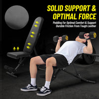 Garvee Adjustable Weight Bench, 800 Lbs Capacity, 8 Backrest & 3 Seat Positions, Adjustable Bench for Full Body Workout, Space-Saving Foldability, for Indoor Workout, Home Gym (Black)