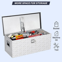 Garvee 48-Inch Aluminum Truck Tool Box - Heavy-Duty Waterproof Storage Organizer Chest with Handle & Lock for Pickup Truck Beds & RVs, 48" x 15" x 15", Silver