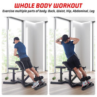 Garvee 2-In-1 Roman Chair & Preacher Curl Bench Multi-Function Heavy-Duty Hyperextension Bench for Home With Adjustable Height for Arms, Ab, Back, Glute & Leg Extension Exercise Equipment, Black