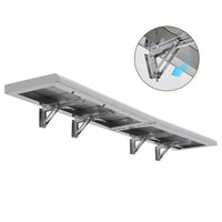 Garvee Folding Concession Shelf 72" x 12" - 304 Stainless Steel, Wall Mount, Drop Down, for Food Truck, BBQ, Restaurant