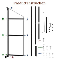 Garvee 2PCS Shipping Container Shelving Brackets, 3-Tier 22''D x 60''H Black Powder Coated Steel Shelf Support for Cargo Storage, Easy to Hang and Remove for Heavy Duty Containers, Workbenches